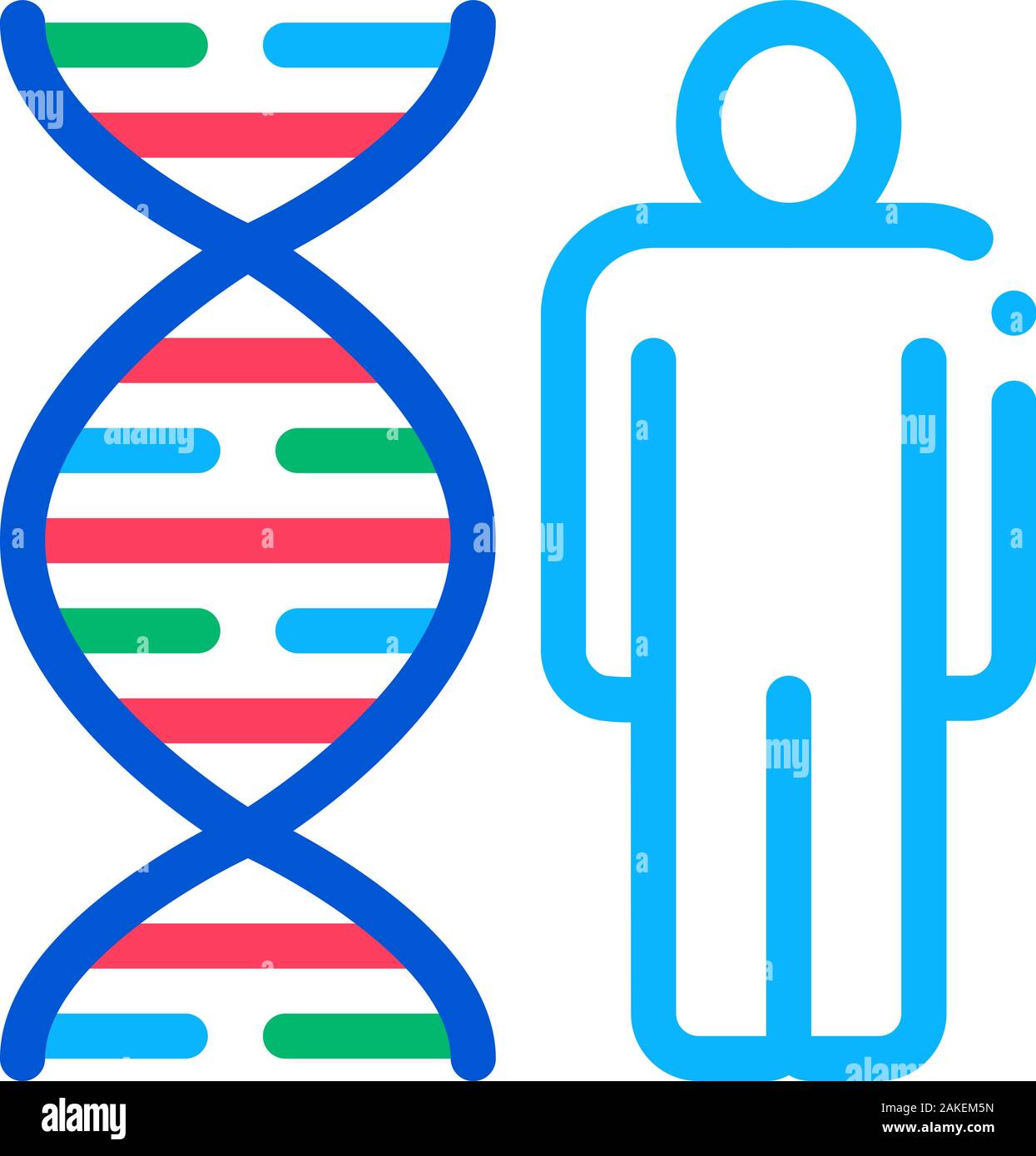 Human And Molecule Dna Icon Outline Illustration Stock Vector