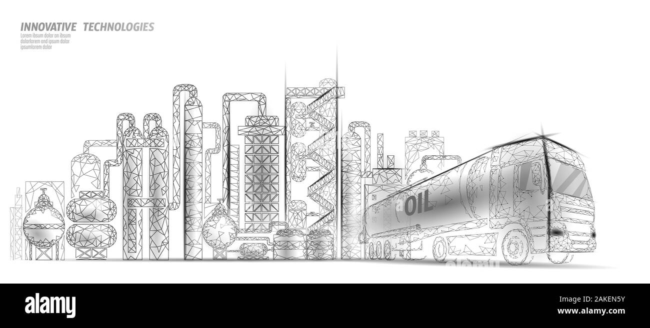 Petroleum oil refinery complex low poly business concept. Finance