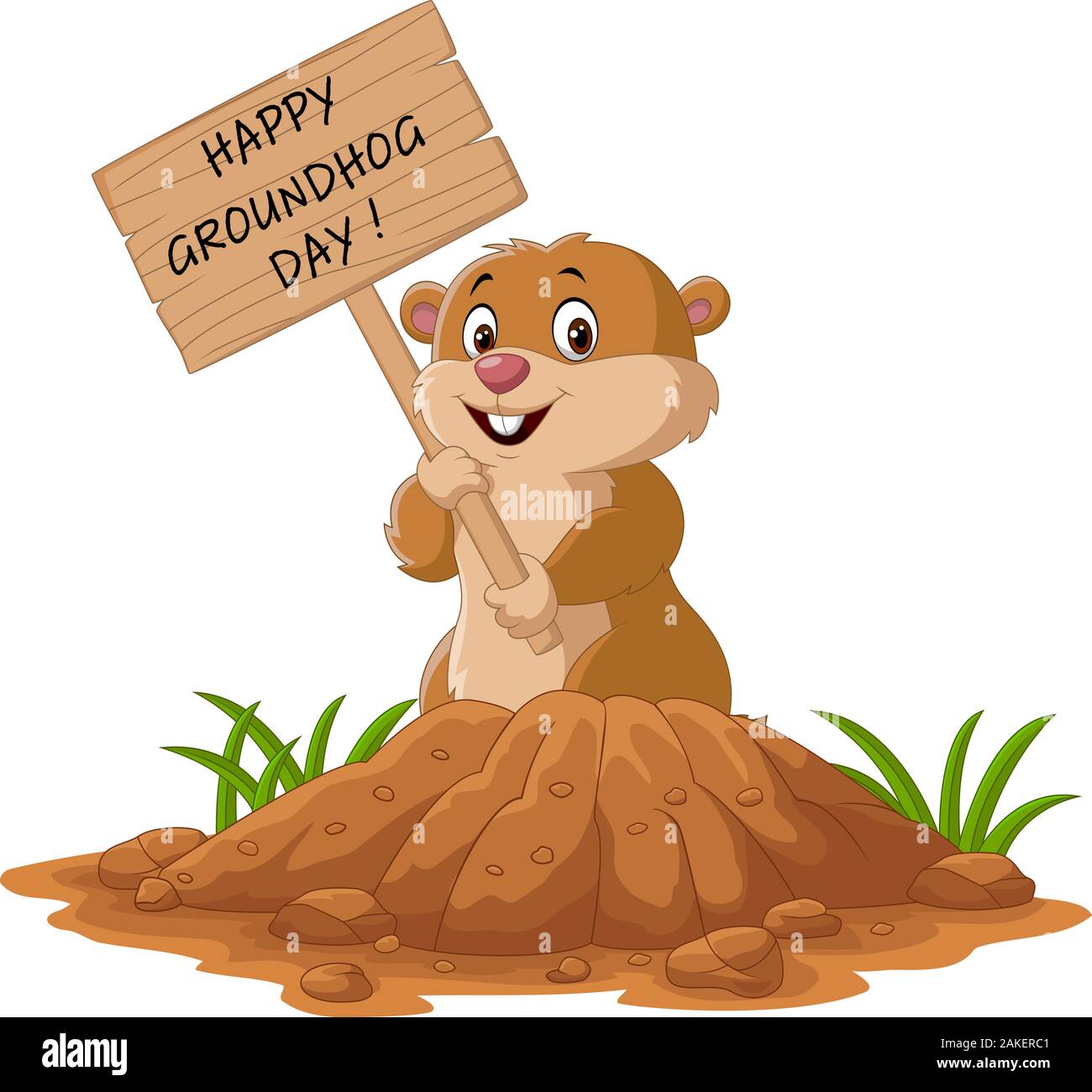 Happy groundhog day. Funny groundhog holding wooden sign Stock Vector Image & Art - Alamy Happy groundhog day. Funny groundhog holding wooden sign Stock Vector Image & Art - Alamy