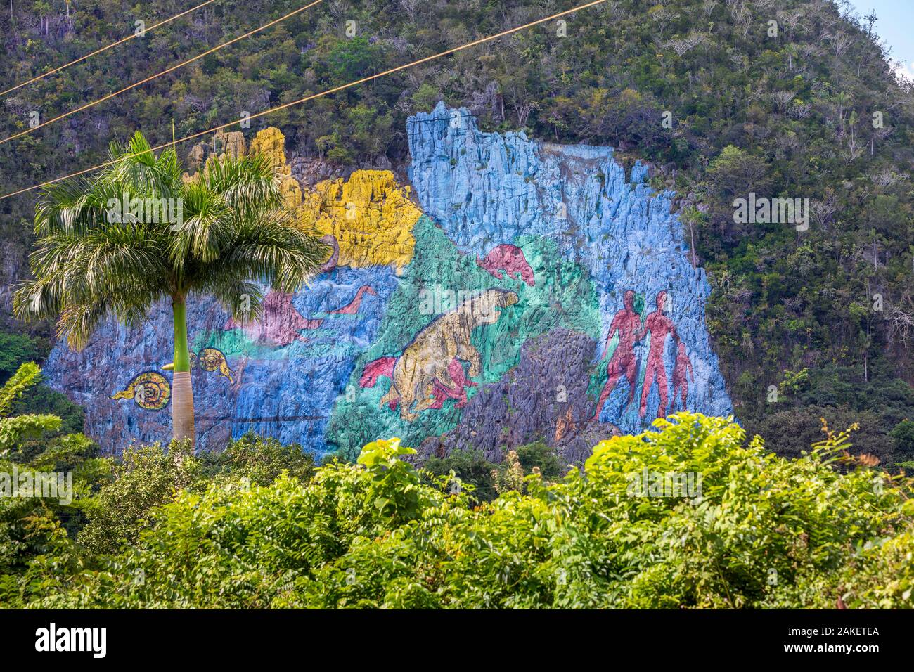 Mural de la Prehistoria, Sierra de Viñales, Republic of Cuba, Stock Photo