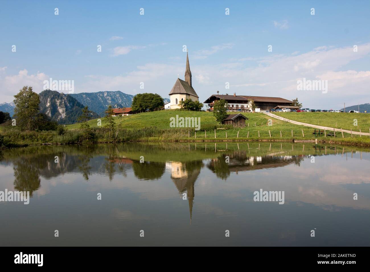 Inzell, Germany. 05th Aug, 2018. View of the Nikolauskirche in Einsiedl
