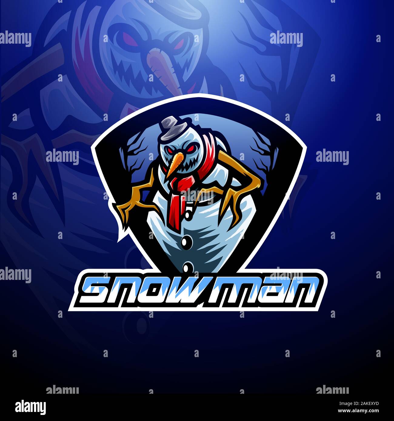 Snowman esport mascot logo design Stock Vector