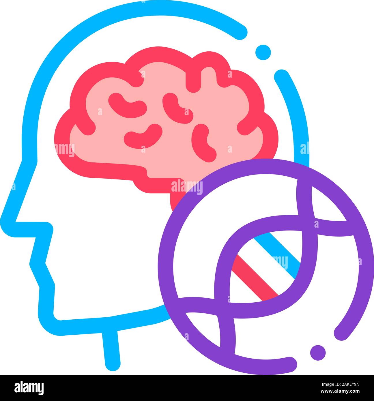 Man Head Brain Molecule Icon Outline Illustration Stock Vector Image ...