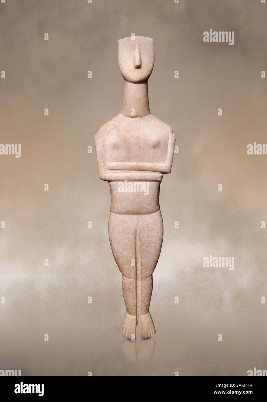 Cycladic Canonical type, Spedos variety female figurine statuette from ...