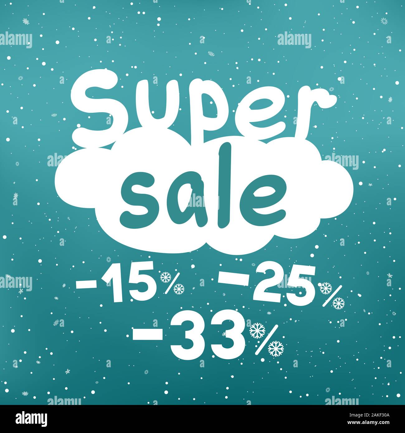 super sale discount falls from cloud Stock Vector