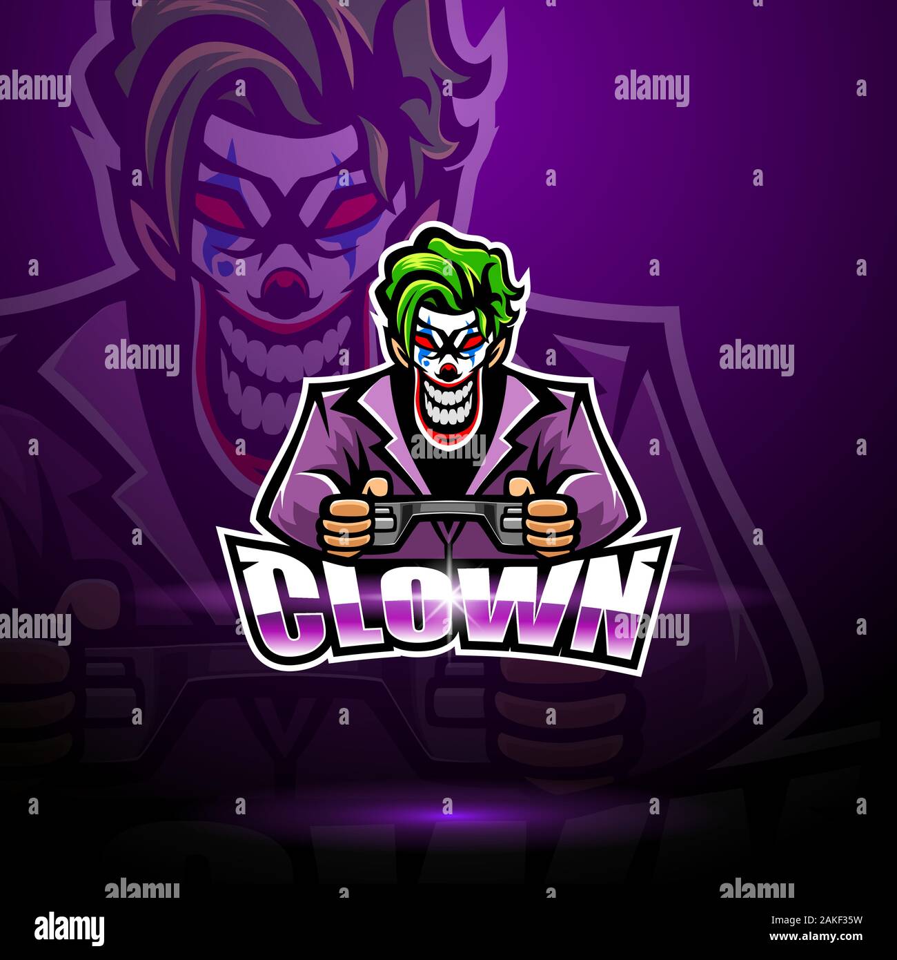 Clown esport mascot logo design Stock Vector Image & Art - Alamy