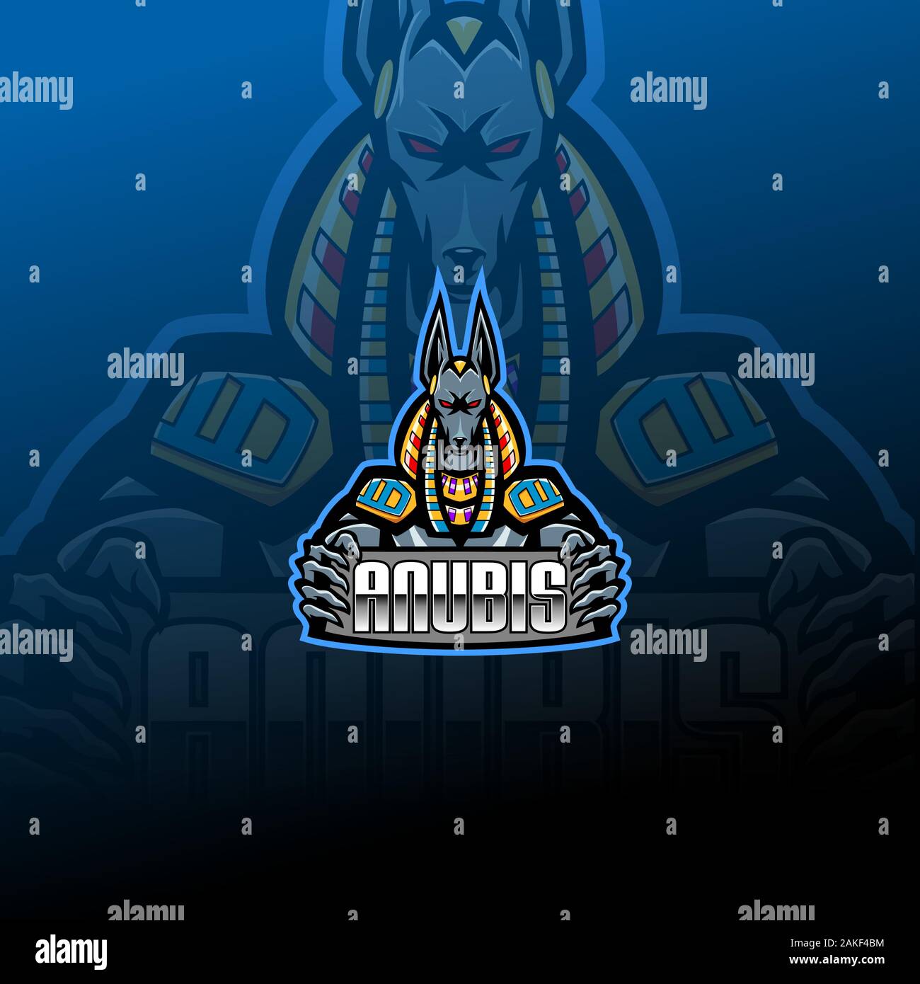 Anubis esport mascot logo design Stock Vector