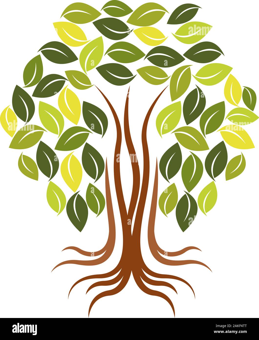 hexagon tree logo Stock Photo - Alamy