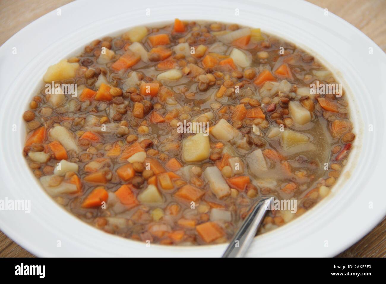 delicious freshly made lentil soup Stock Photo