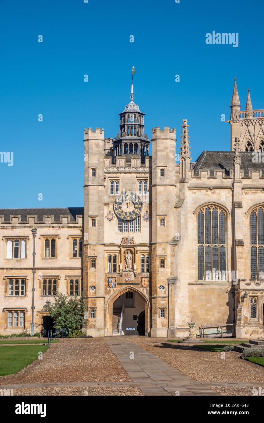 UK, England, Cambridgeshire, Cambridge, University of Cambridge,  Trinity College, Great Court Stock Photo