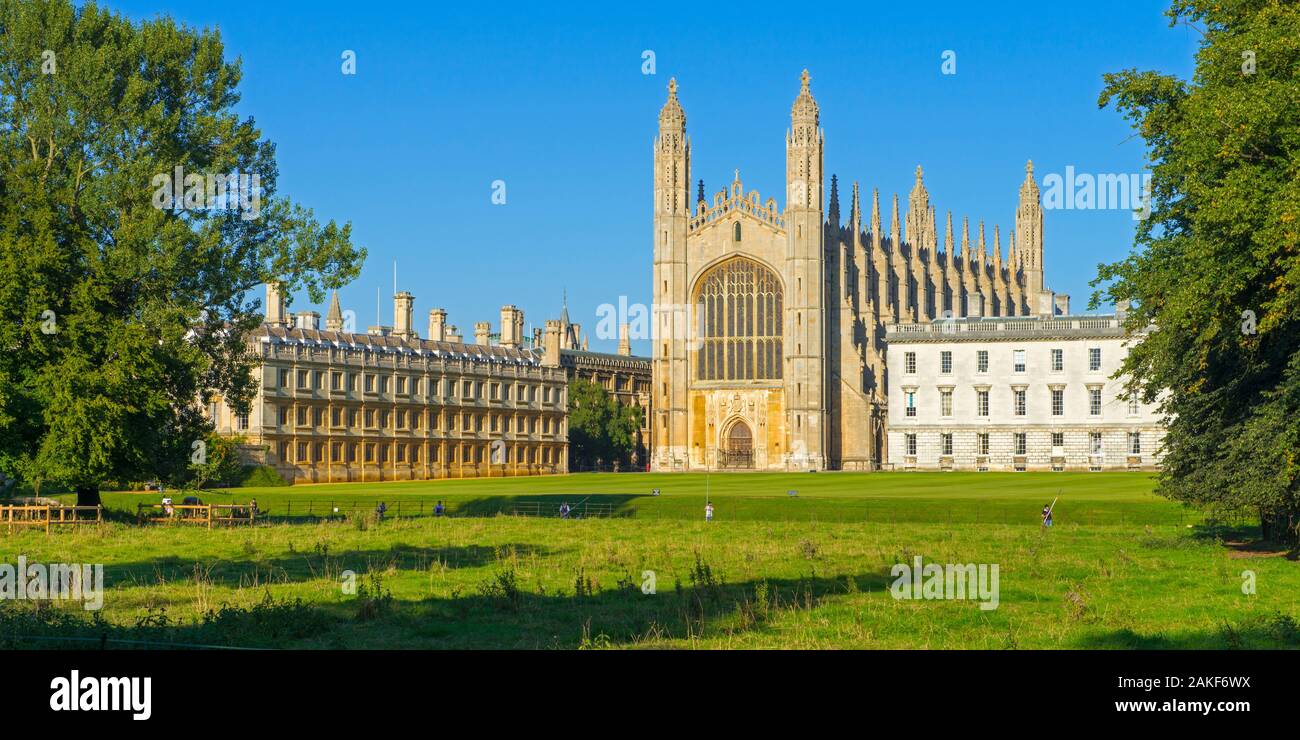 UK, England, Cambridgeshire, Cambridge, King's College viewed from The Backs Stock Photo