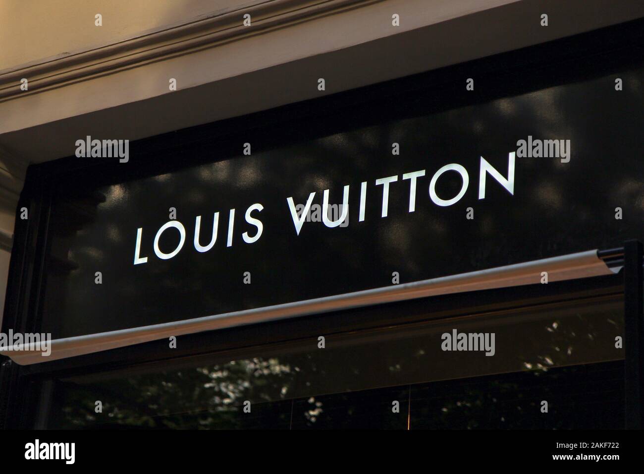 Louis Vuitton signboard Stock Photo