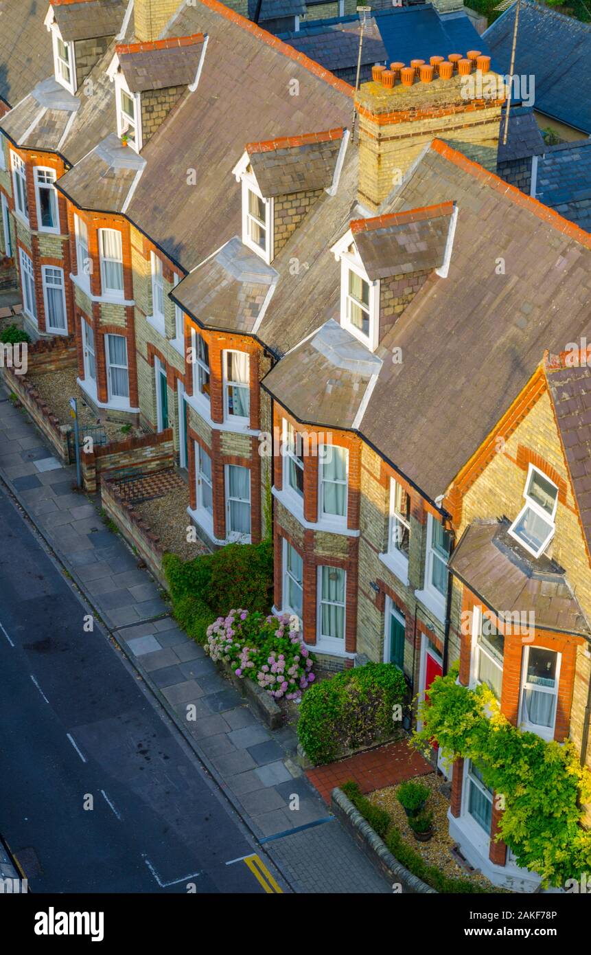 UK, England, Cambridgeshire, Cambridge, Terraced Houses Stock Photo