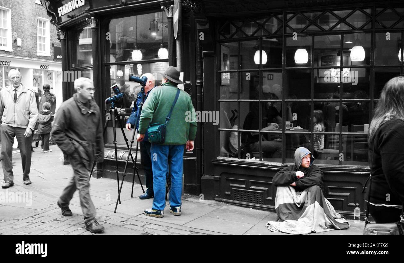 homeless person on the streets of York Stock Photo