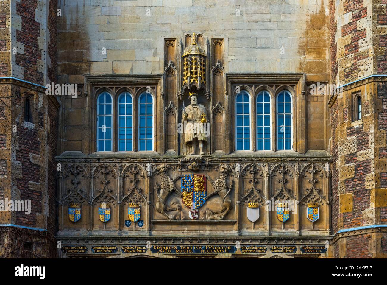 UK, England, Cambridgeshire, Cambridge, University of Cambridge, Trinity College gate Stock Photo