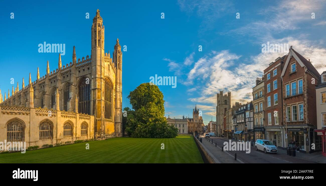 UK, England, Cambridgeshire, Cambridge, King's Parade, King's College Chapel Stock Photo