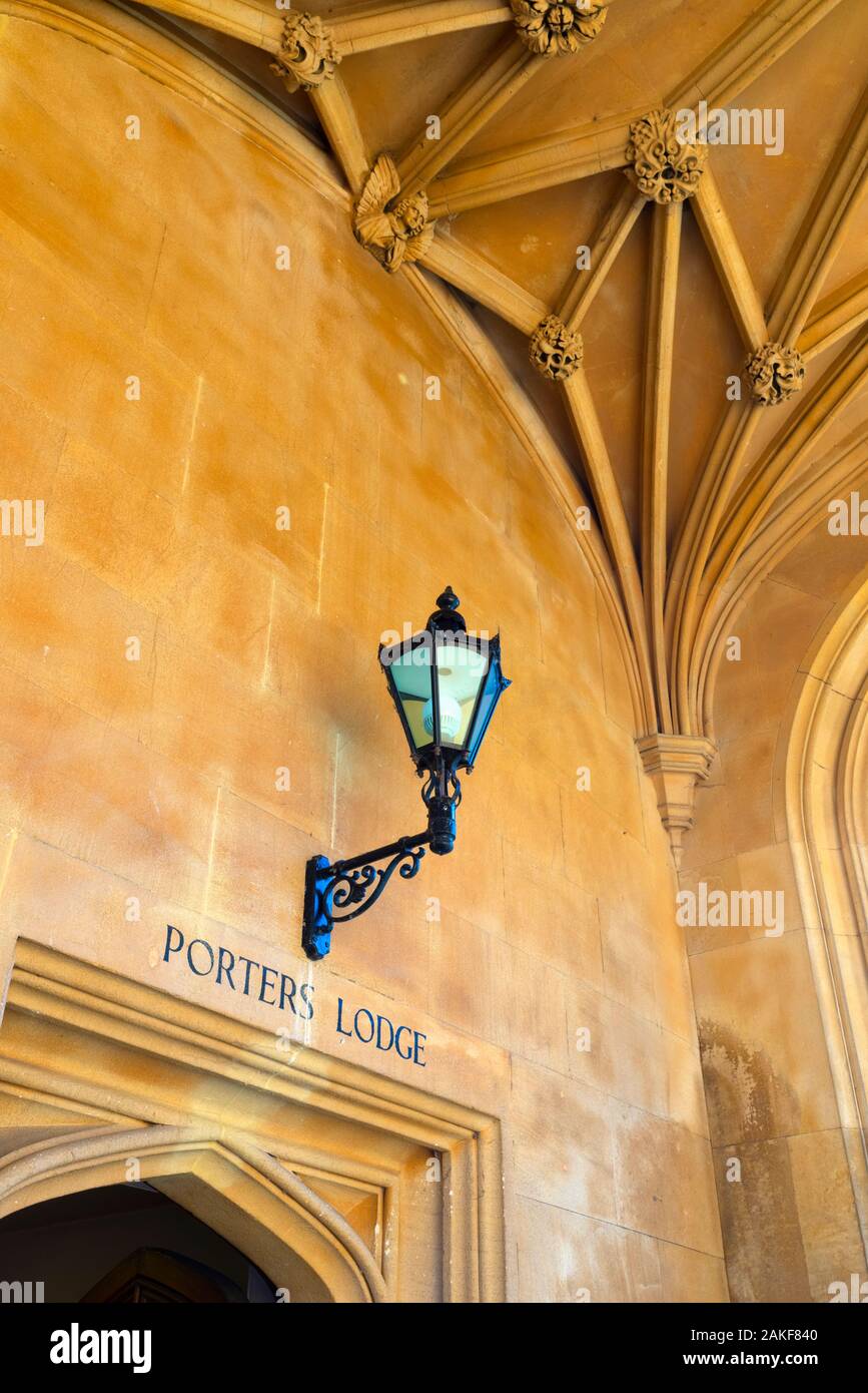 UK, England, Cambridgeshire, Cambridge, King's College, Porter's Lodge Stock Photo