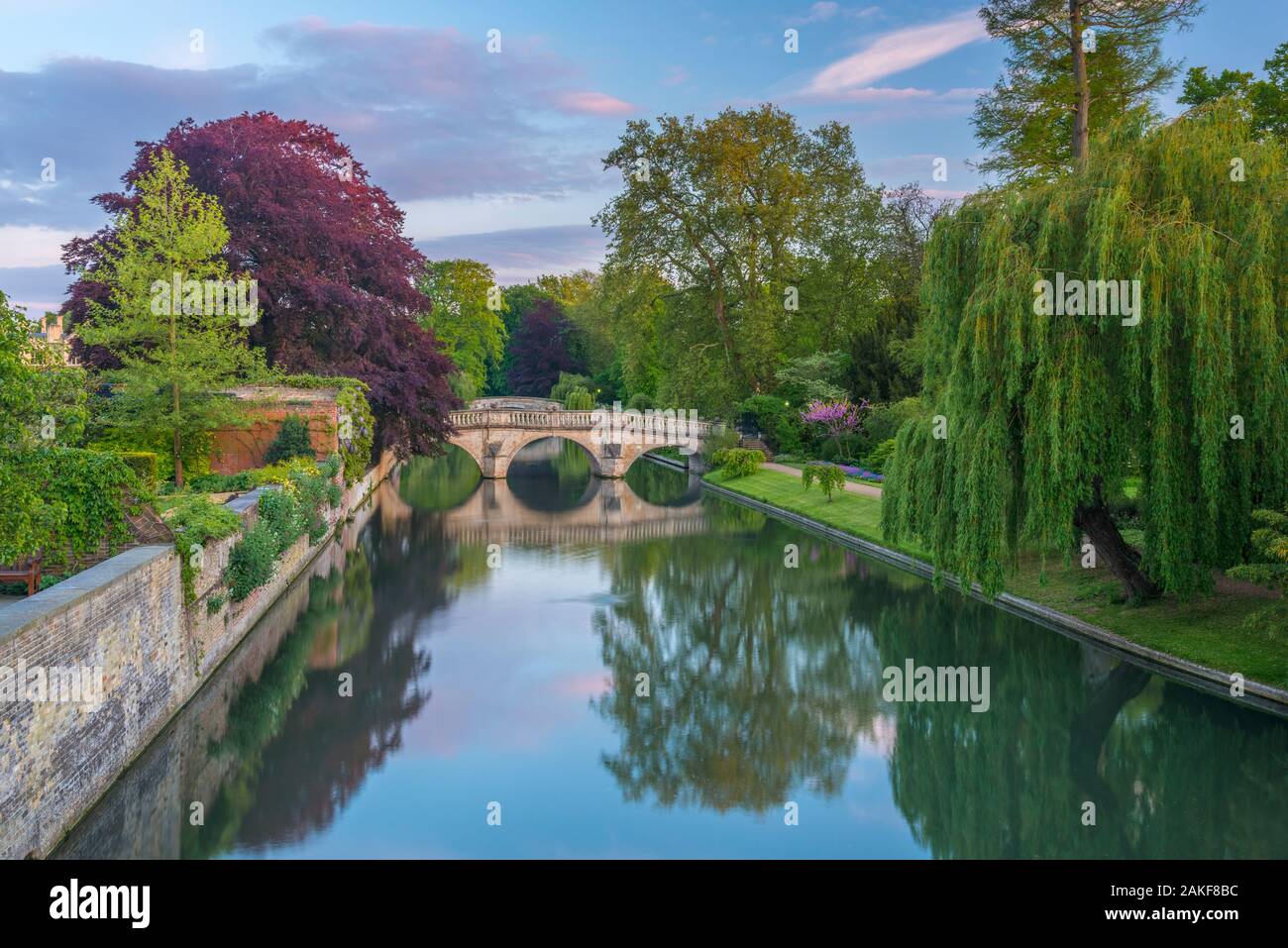 UK, England, Cambridgeshire, Cambridge, The Backs, River Cam Stock Photo