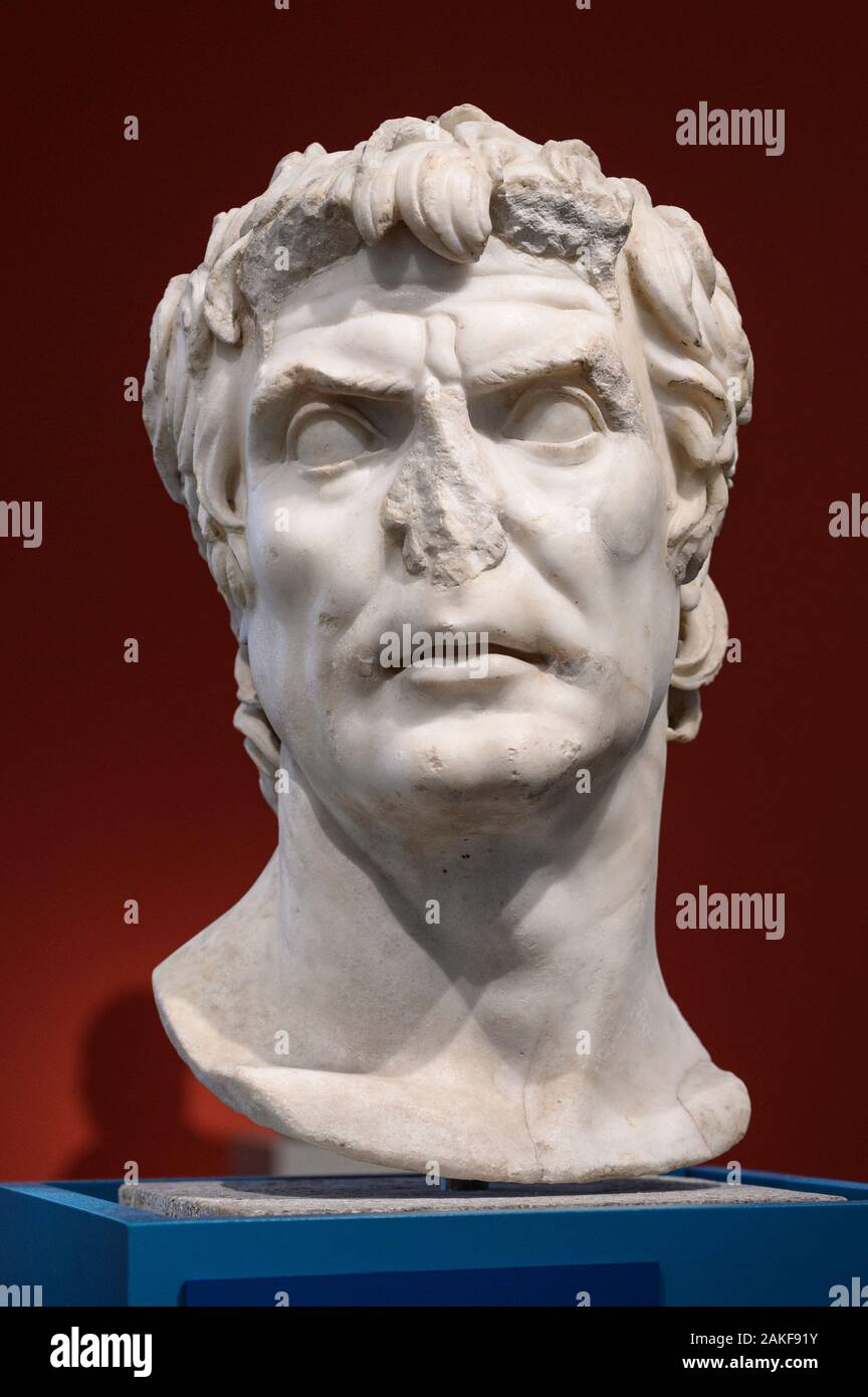 Berlin. Germany. Portrait bust of Sulla (Lucius Cornelius Sulla Felix ca. 138 BC - 78 BC), Roman republican general and dictator. Stock Photo