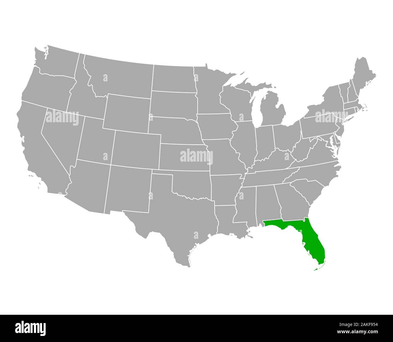 Map Of Florida In USA Stock Photo Alamy Map Of Florida In Usa 2AKF954 