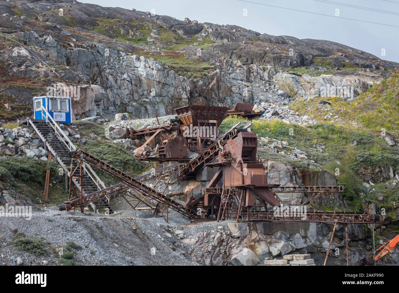 Mining machinery in Qaqortoq, Greenland Stock Photo Alamy
