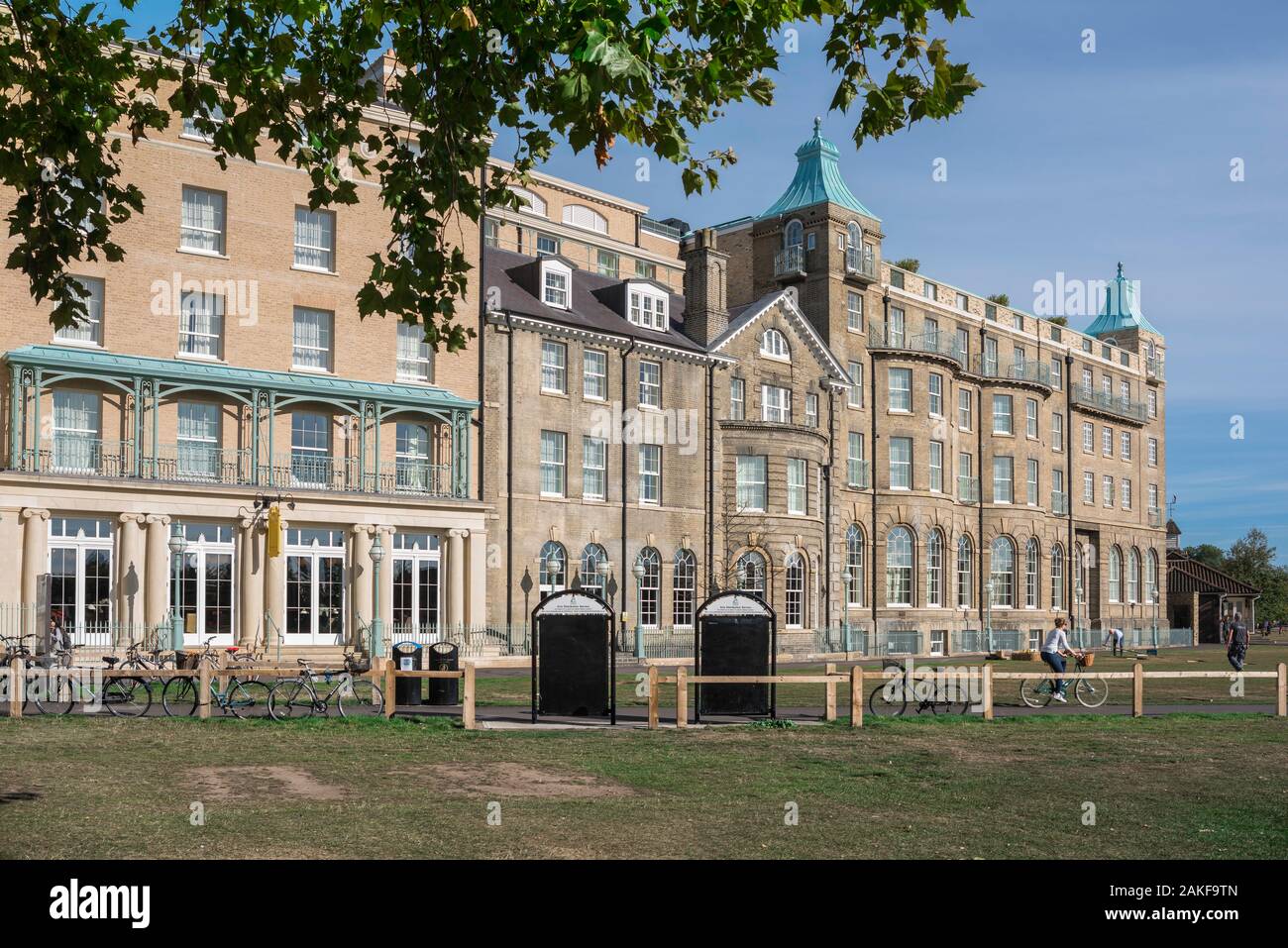 University Arms Hotel Cambridge, view of the east front of the landmark University Arms Hotel in the center of Cambridge, England, UK. Stock Photo