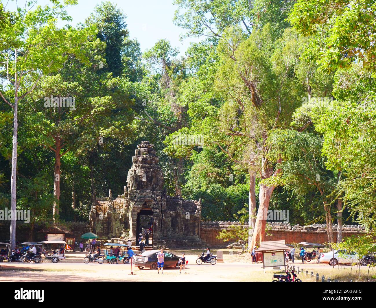 Landscape view of Banteay Kdei, part of the Angkor wat complex in Siem Reap, Cambodia Stock Photo