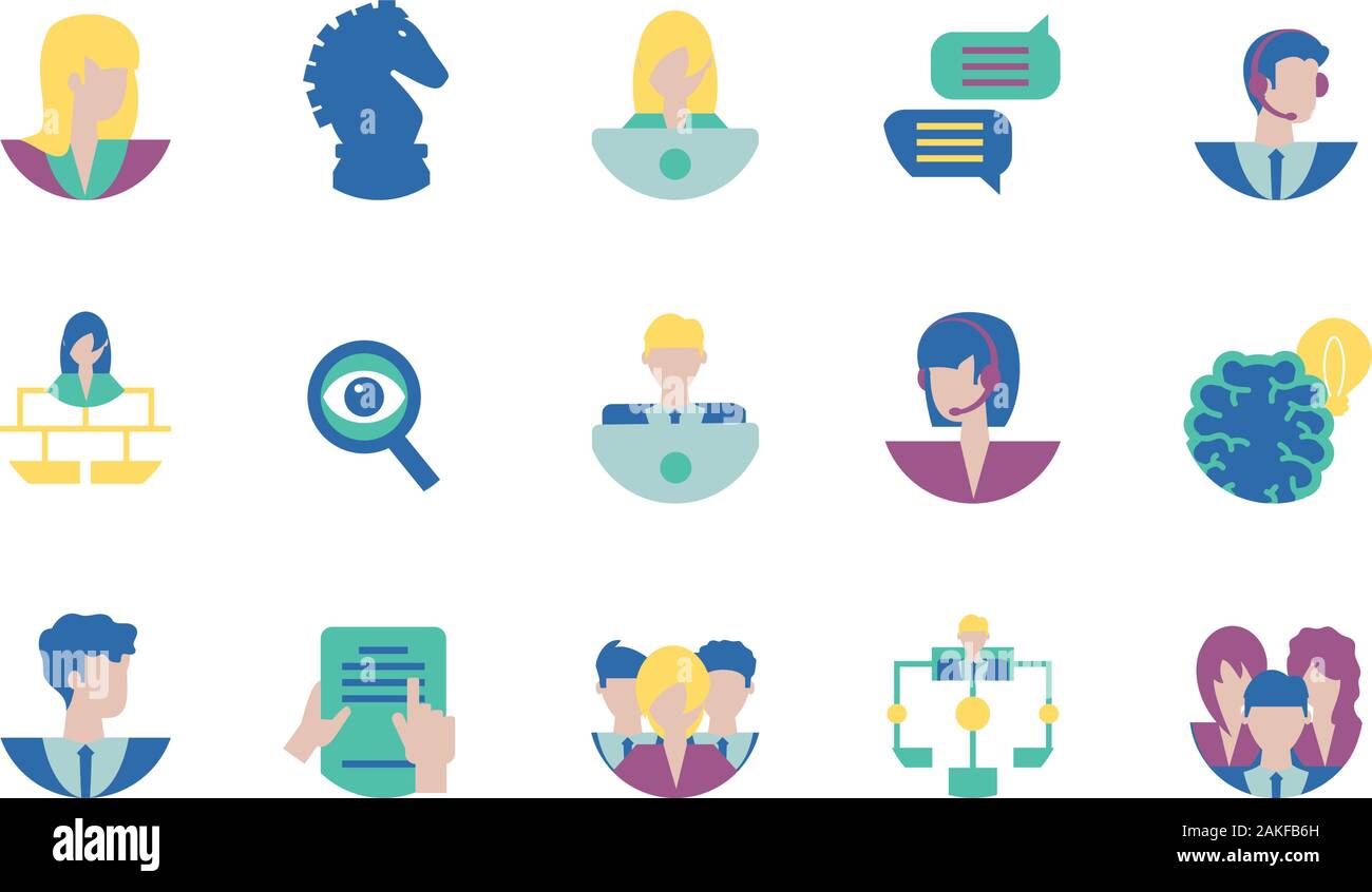 Icon set design, Strategy management business workforce financial ...