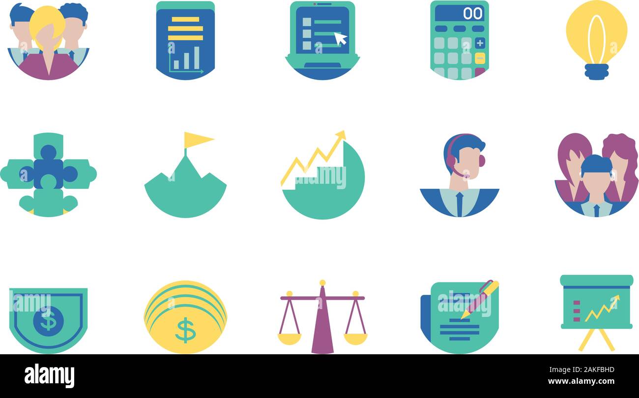 Icon set design, Strategy management business workforce financial ...