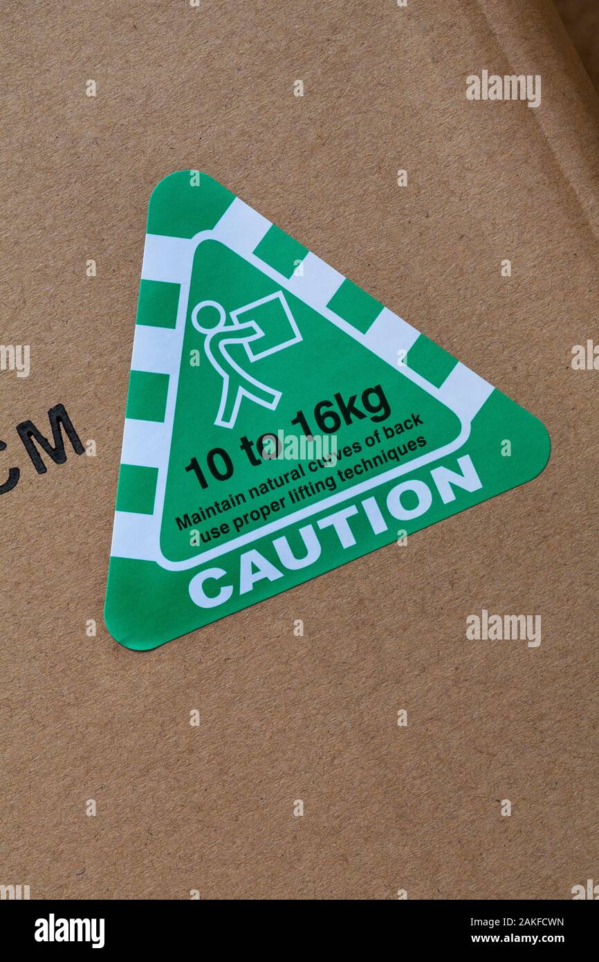 MANUAL HANDLING LIFTING LABELS/STICKERS WEIGHT CAUTION WARNING LABELS 10-16kg 