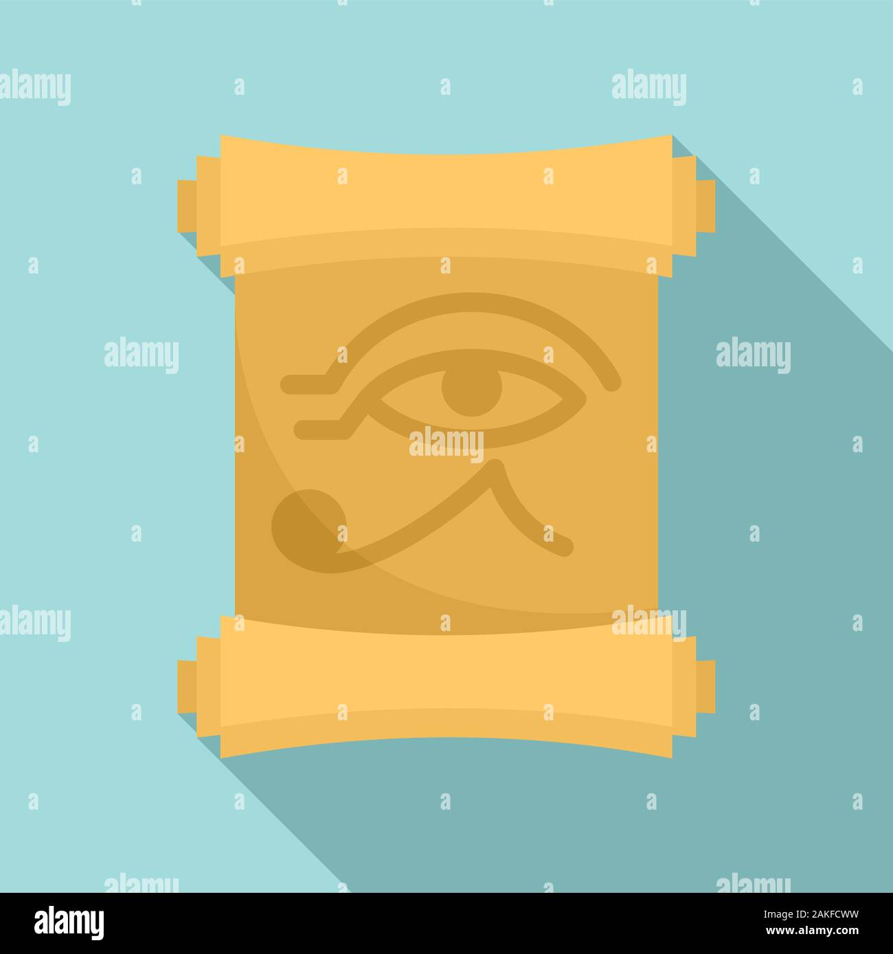 Egypt papyrus icon. Flat illustration of Egypt papyrus vector icon for ...