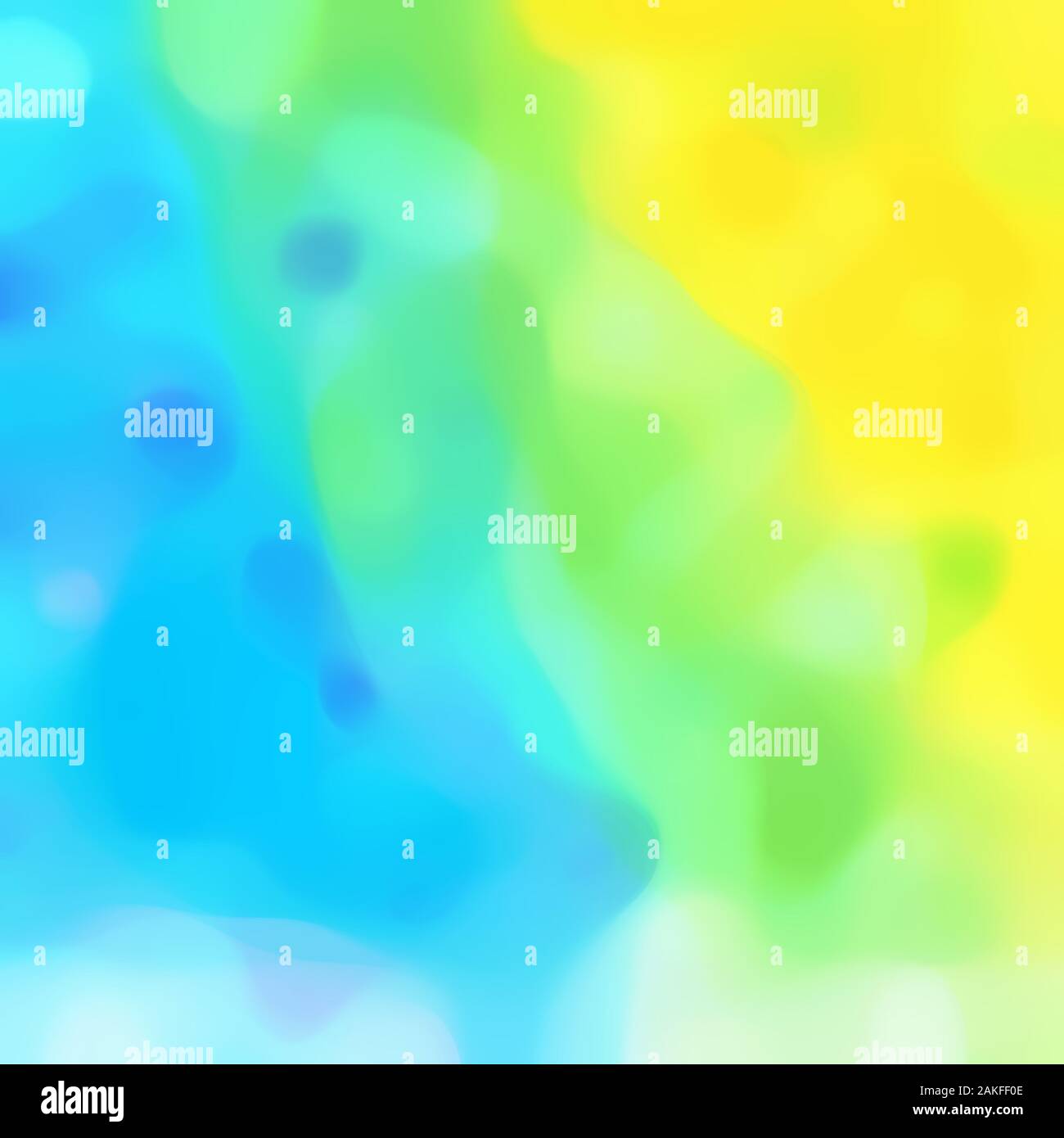 blurred iridescent square format background with green yellow, sky blue