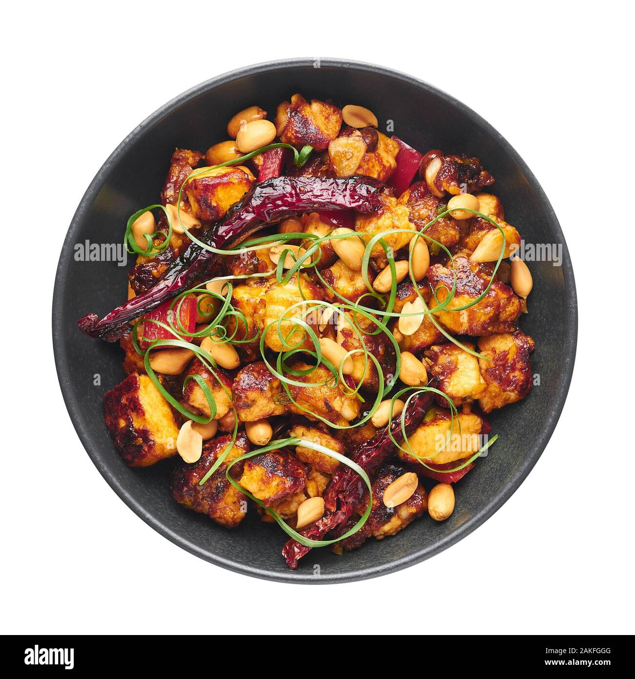 Kung Pao Paneer at isolated on white background. Kung Pao Paneer is a