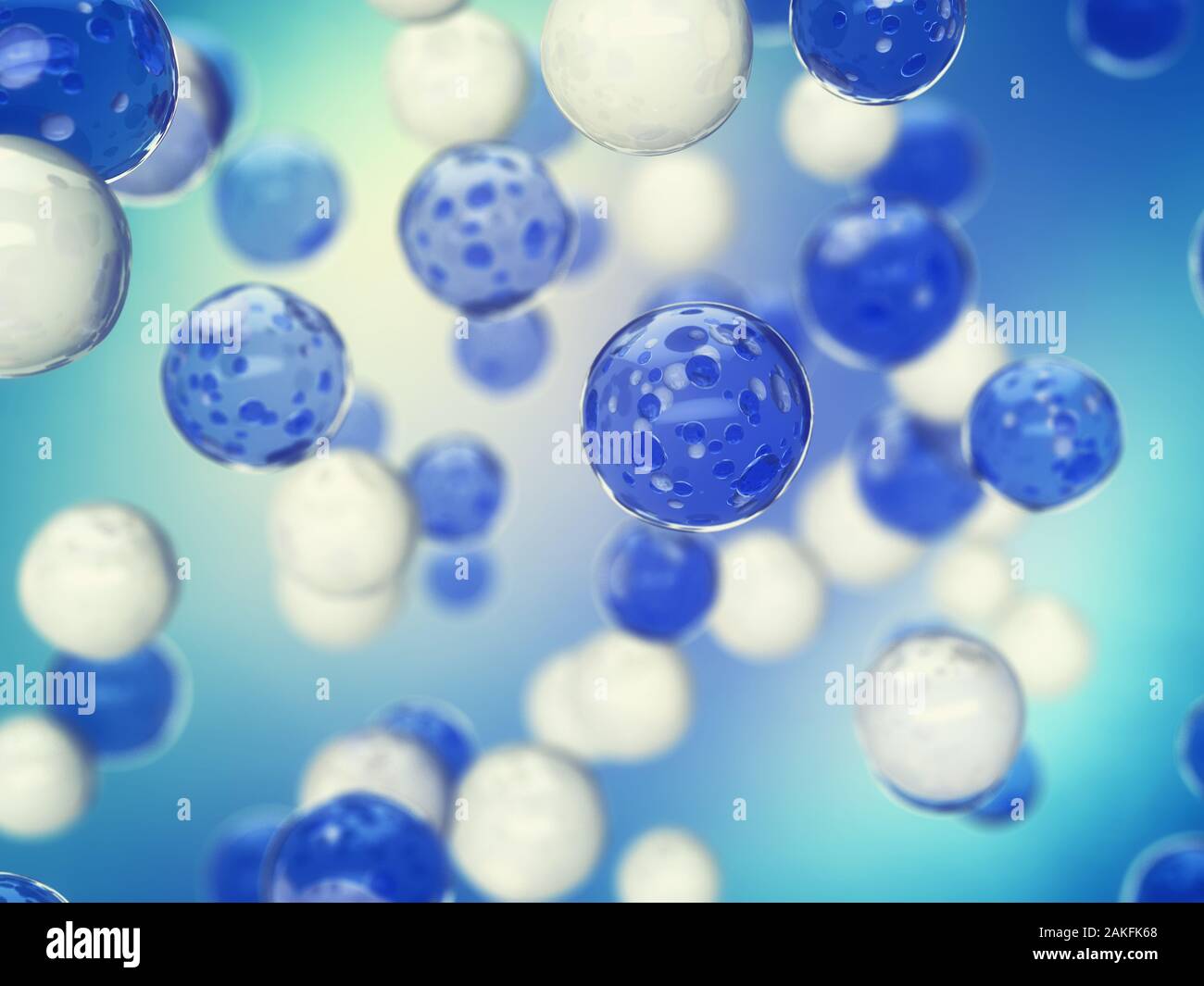 Hyaluronic acid droplets, Skin care and anti-age treatment,3d illustration Stock Photo