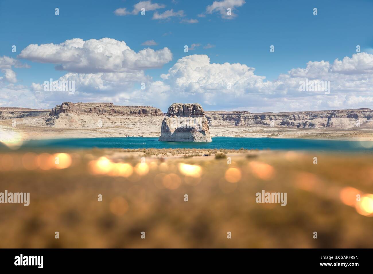 View on Lone Rock and Lone Rock Beach, Utah Stock Photo Alamy