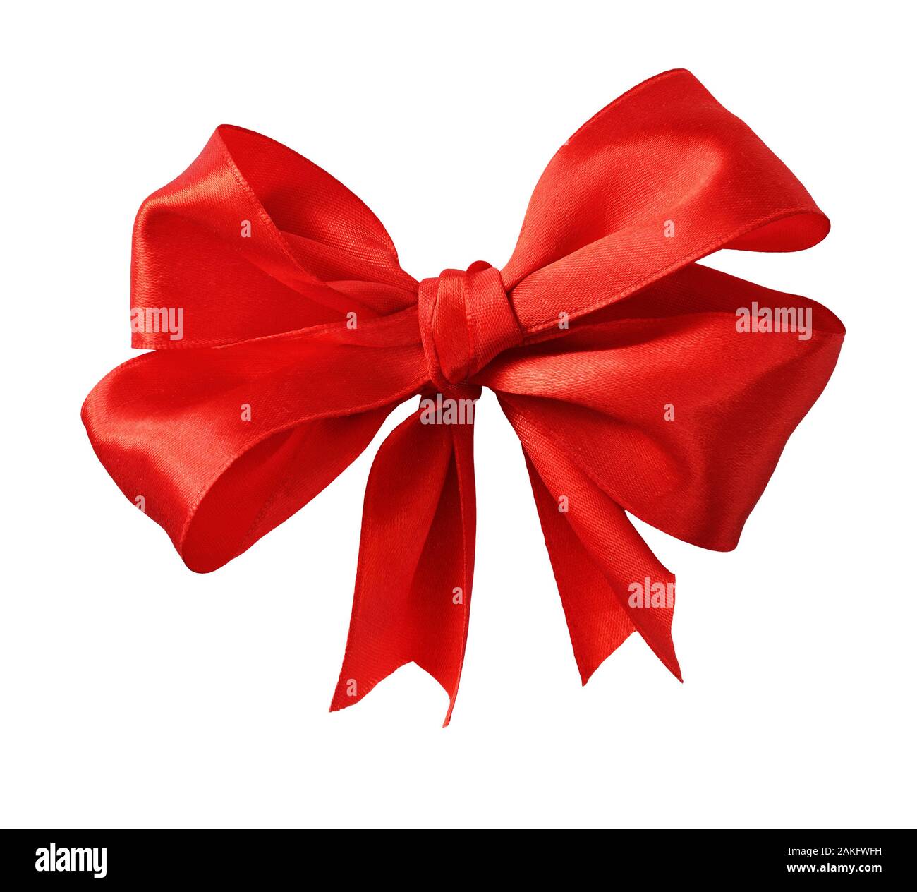 Big red silk ribbon isolated on white background Stock Photo - Alamy