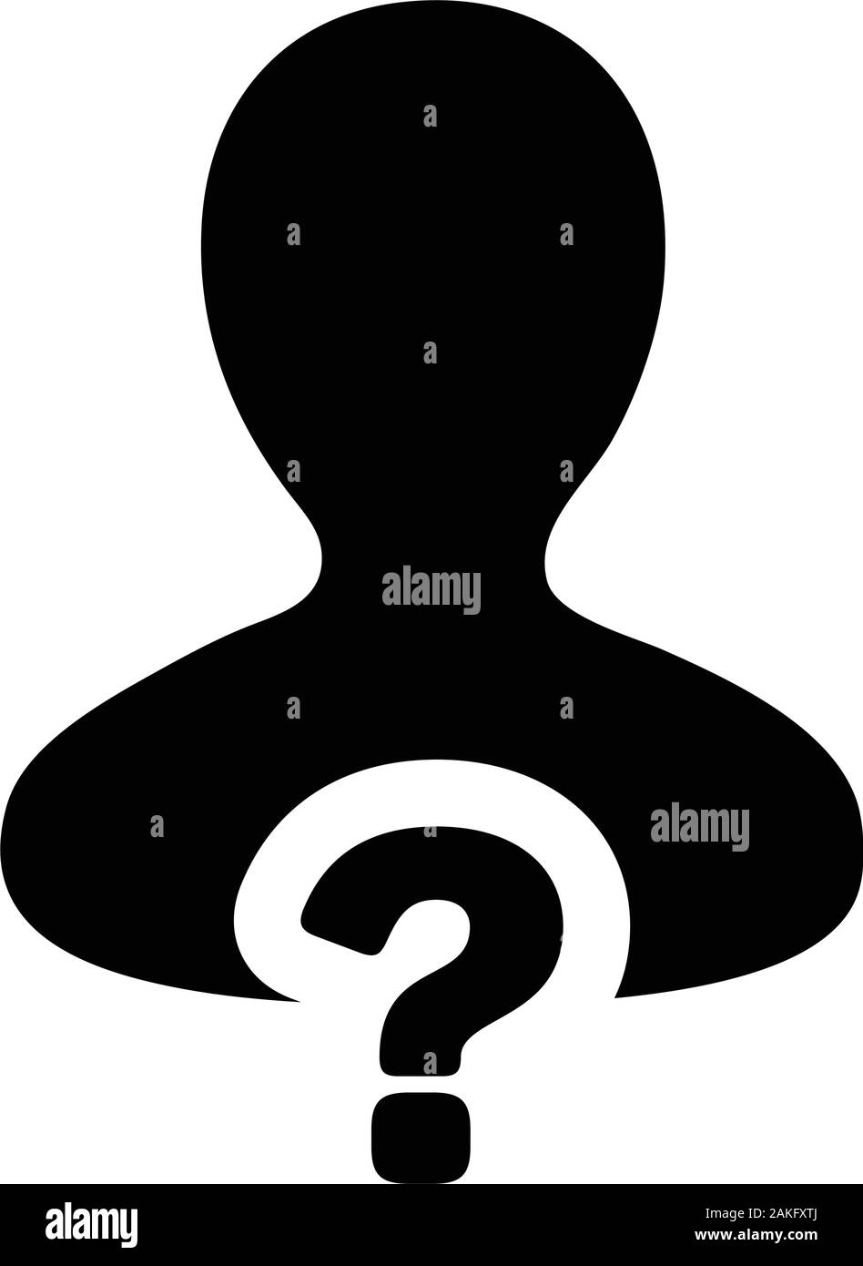 Client icon vector question mark with male user person profile avatar ...