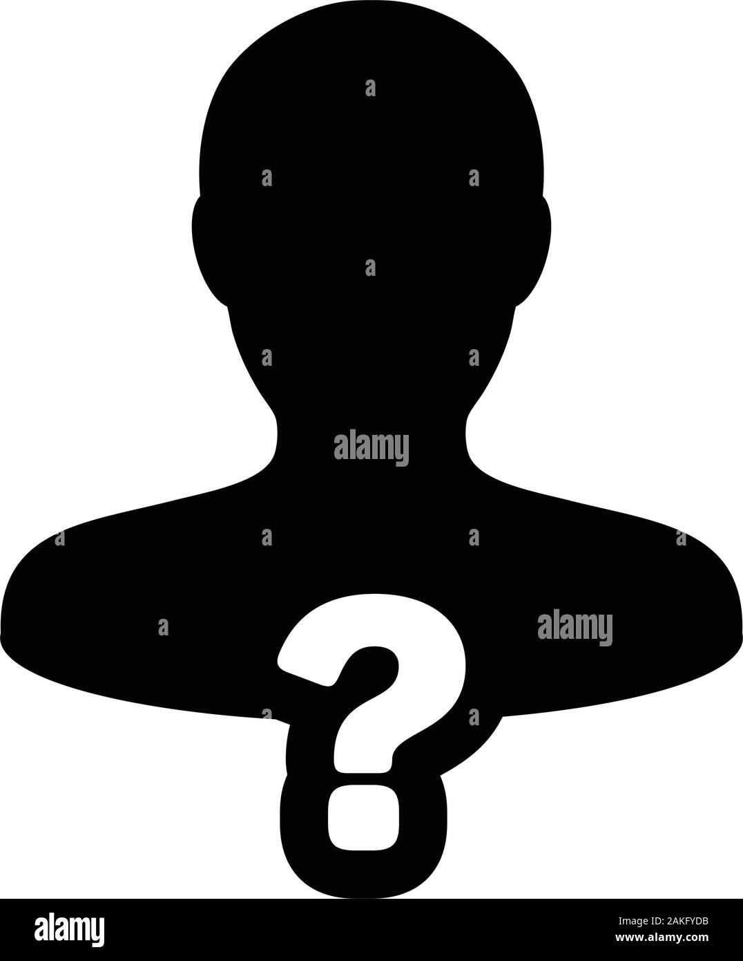 Solution icon vector question mark with male user person profile avatar ...