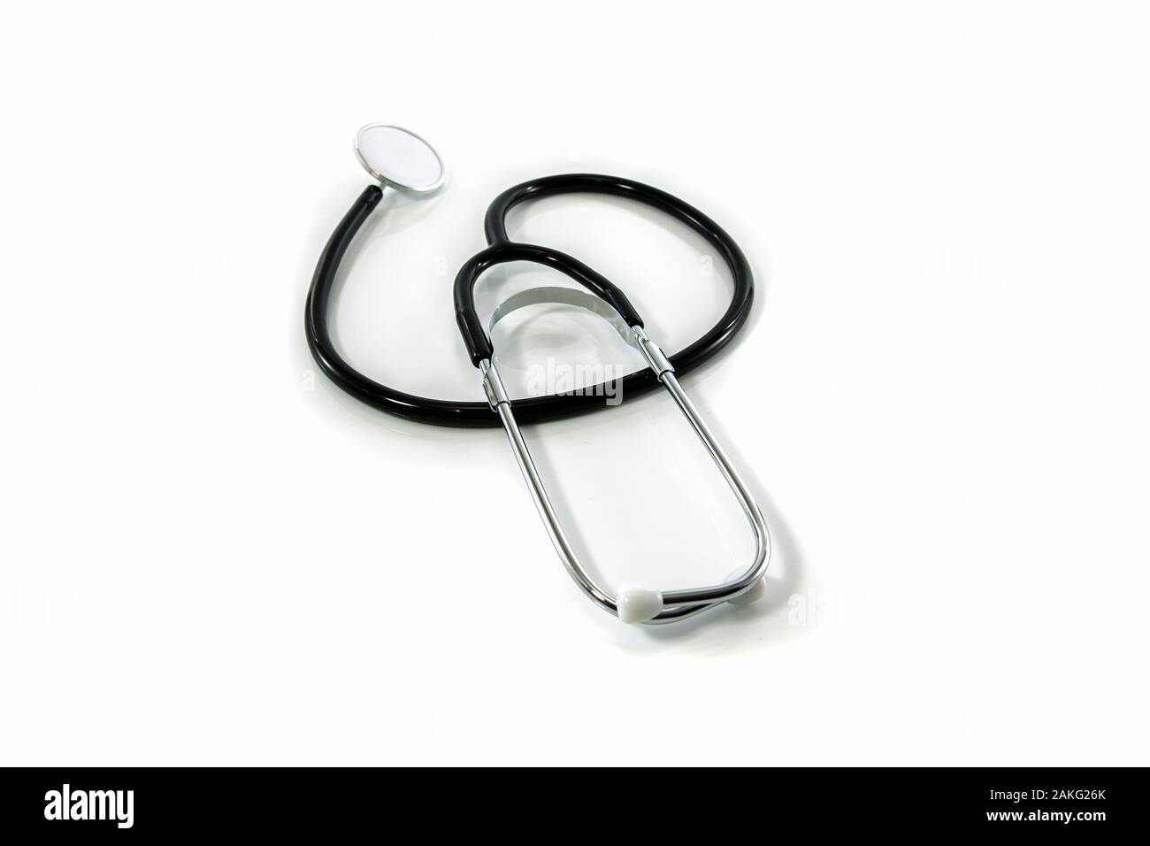 Studio shot of a Medical stethoscope isolated on white Stock Photo