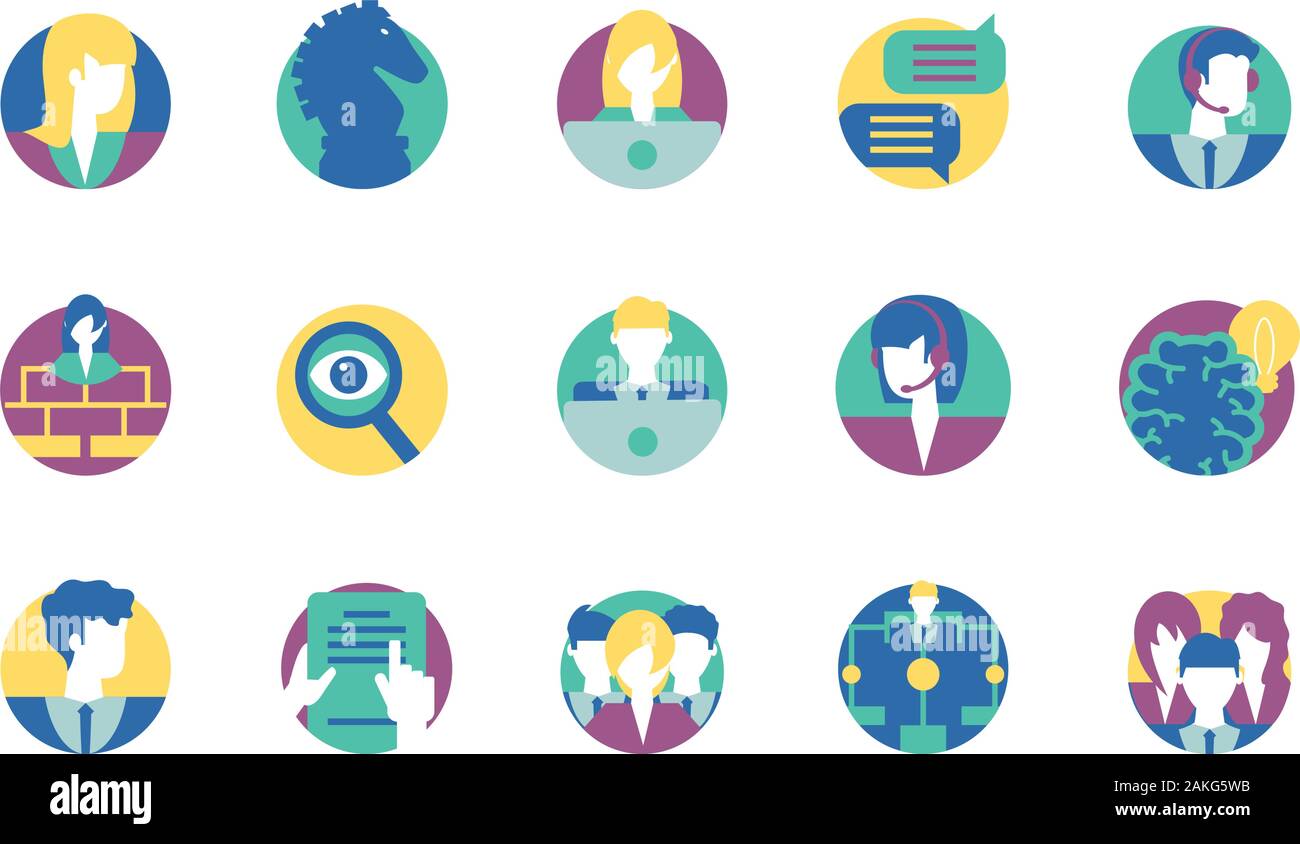 Icon set design, Strategy management business workforce financial ...