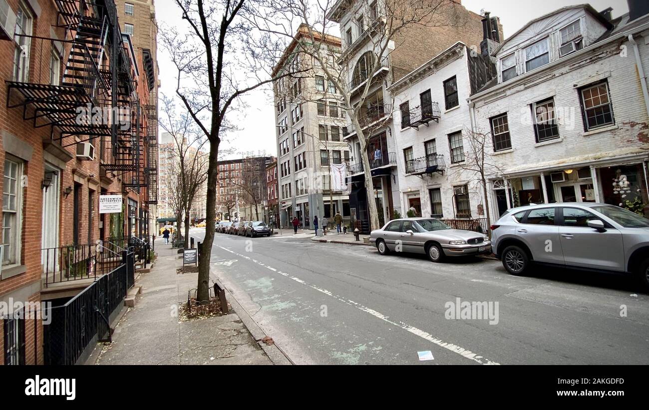 Christopher Street in Greenwich Village NYC Stock Photo