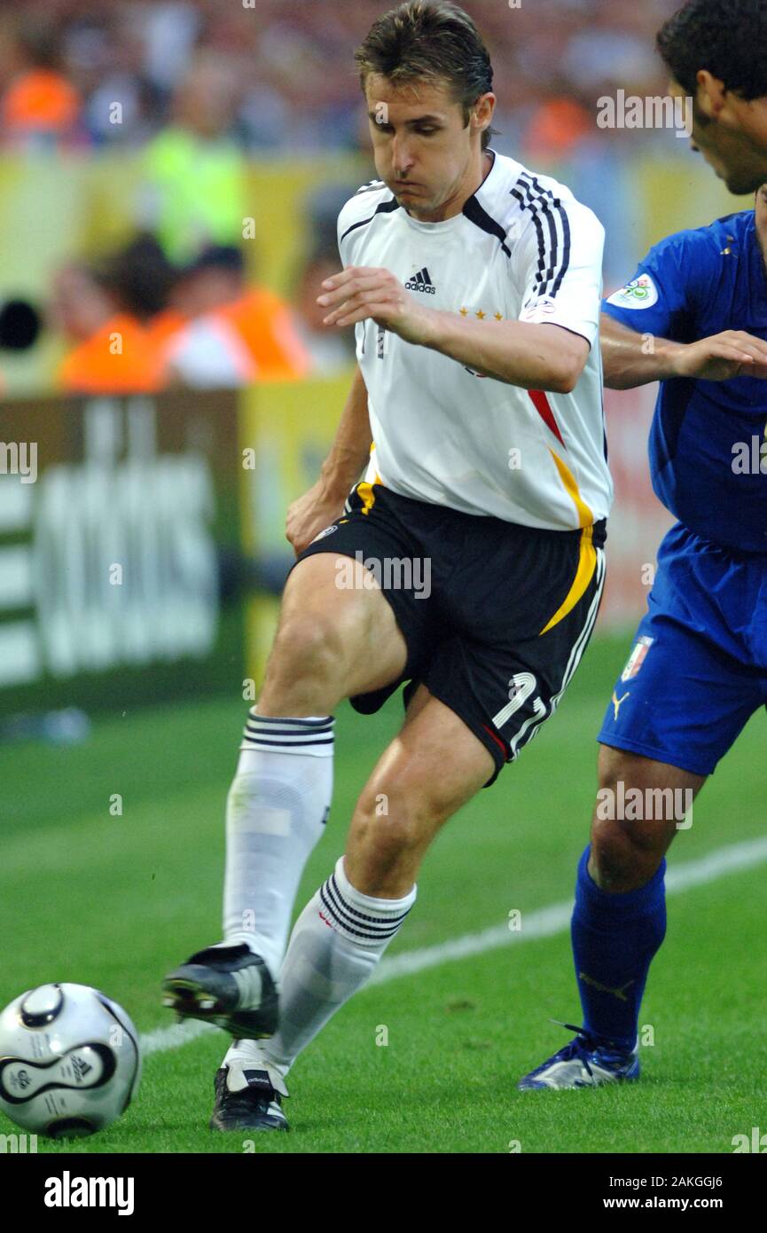 Dortmund Germany, 4 July 2006, FIFA World Cup Germany 2006, Germany-Italy semi-final at the Westfalenstadion:Miroslav Klose in action during the  match Stock Photo