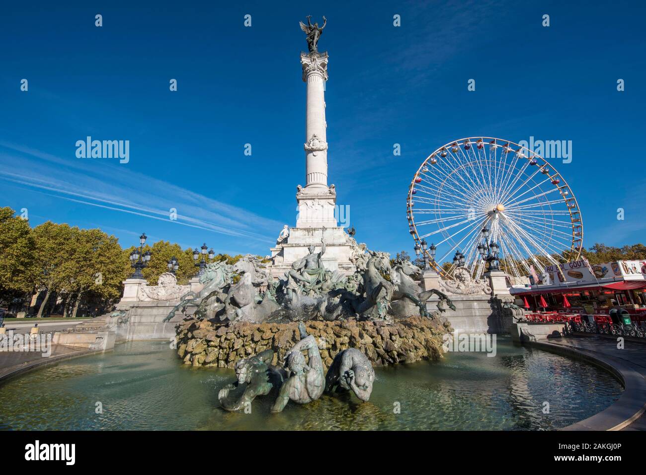 France, Gironde, Bordeaux, the Girondins monument in Place des Quinconces by Dumilatre et Rich 
