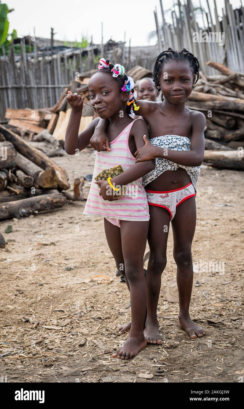 Ivory Coast, Grand Lahou district, Grand Lahou,girls Stock Photo