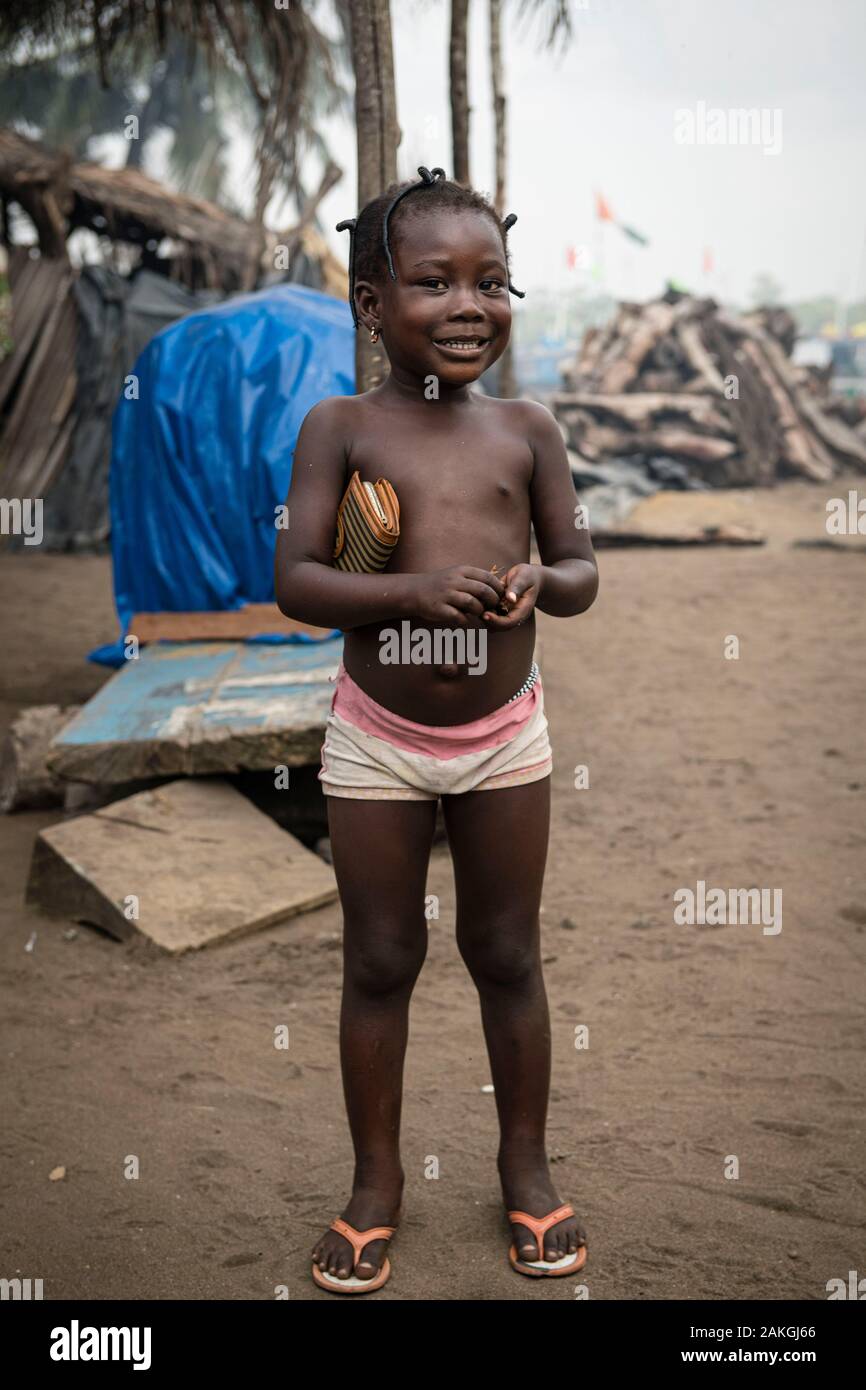 Ivory Coast, Grand Lahou district, Grand Lahou,girl Stock Photo
