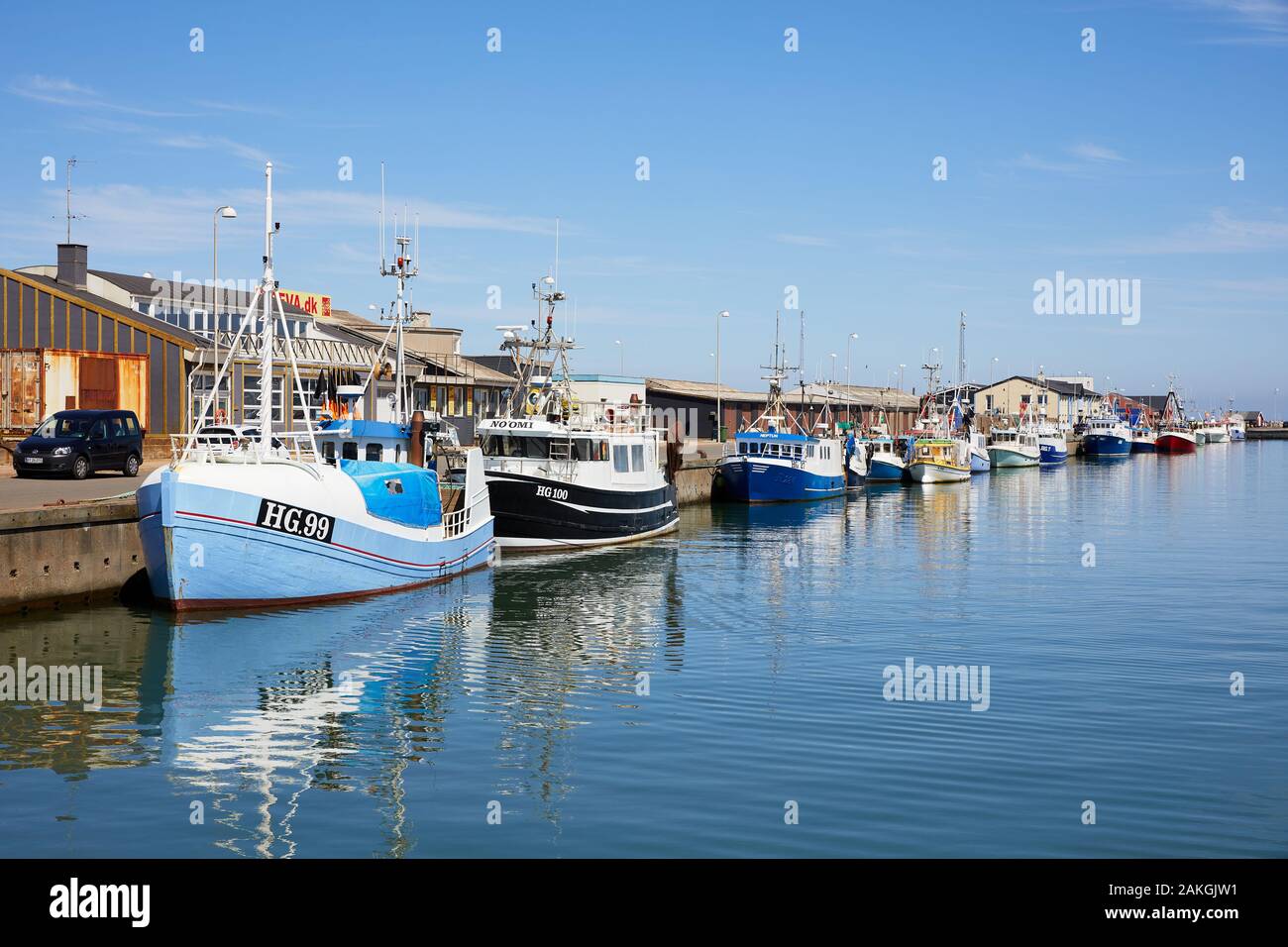 Fishing boats in Hirtshals Harbour; Denmark Stock Photo - Alamy