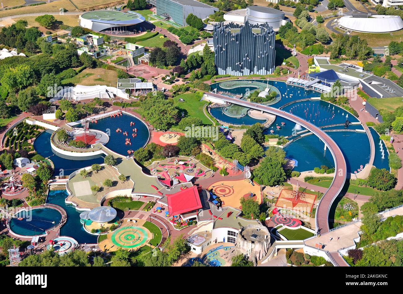 France Vienne Poitiers Futuroscope Theme Park By Architect Denis Laming Aerial View Stock Photo Alamy
