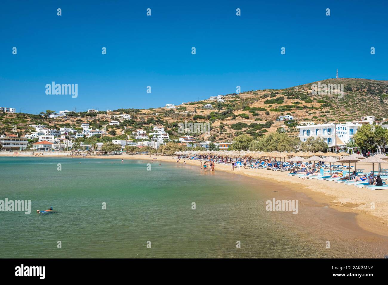 Greece, Cyclades archipelago, Andros island, Batsi is the main seaside