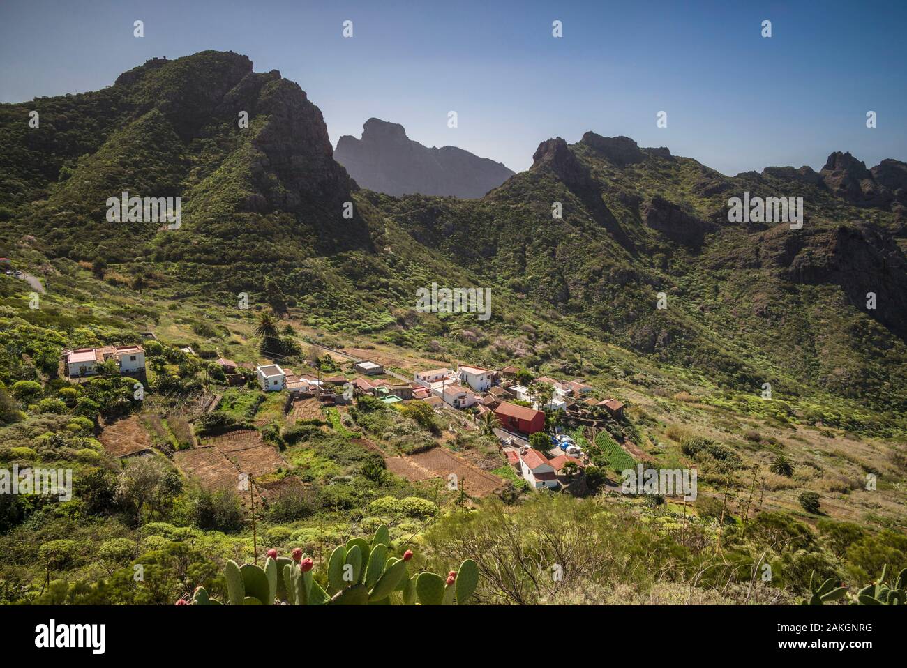 Spain, Canary Islands, Tenerife Island, Las Carrizales, mountain landscape of western Tenerife Stock Photo