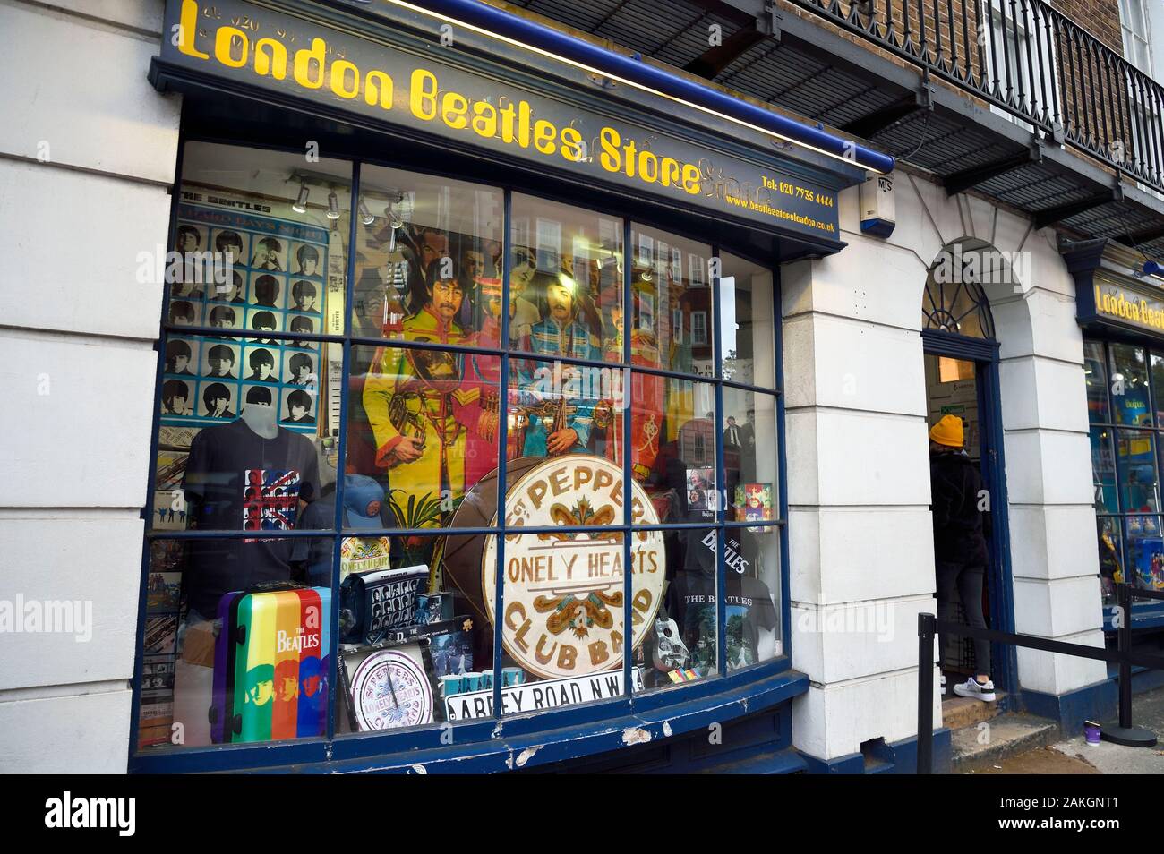 United Kingdom, London, City of Westminster, Marylebone neighborhood, London Beatles Store at 231-233 Baker St Stock Photo